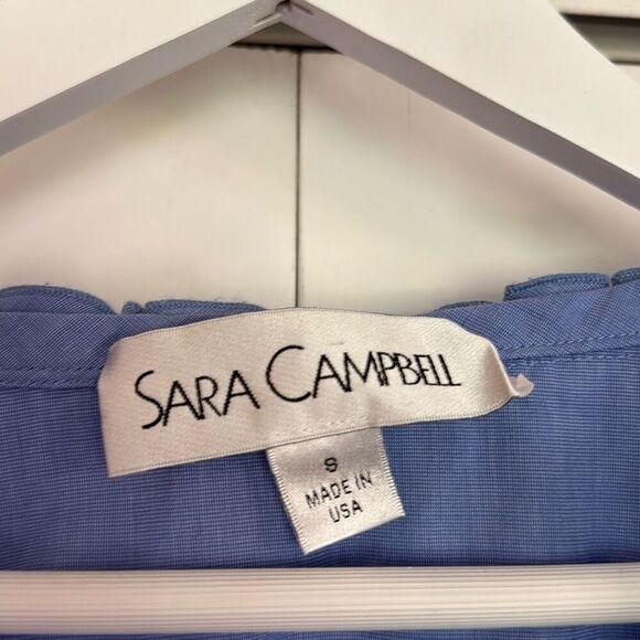 Sara Campbell Cotton ruffle neck popover blouse 8 - Picture 3 of 8